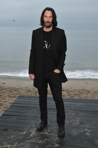 Мужская черная футболка с круглым вырезом с украшением от Comme Des Garcons Homme Plus