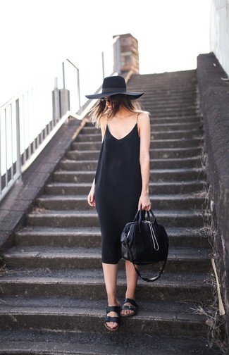 Черное платье-комбинация от MM6 MAISON MARGIELA