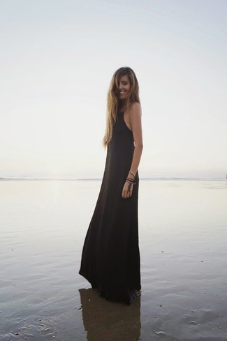Черное платье-макси от River Island