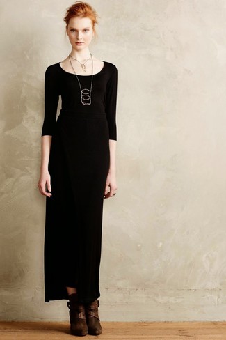 Черное платье-макси от The Laden Showroom