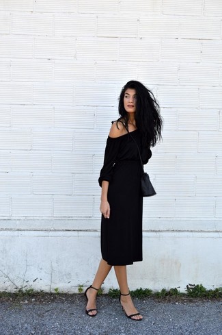 Черное платье-миди от Mara Mac