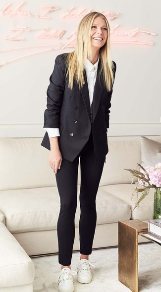 Женский черный двубортный пиджак от Nina Ricci