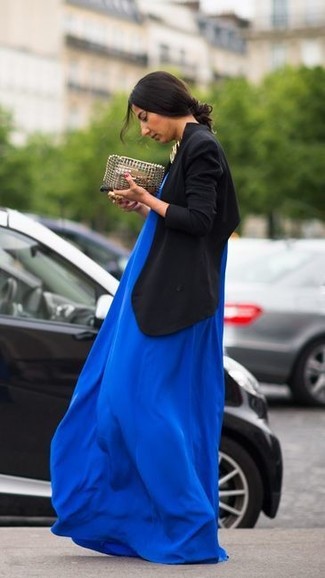 Синее платье-макси от Rachel Comey