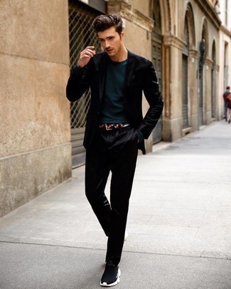Мужской черный кожаный ремень с принтом от Gucci