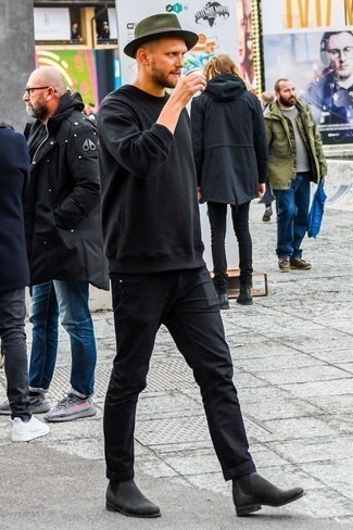 Мужские черные замшевые ботинки челси от Premiata