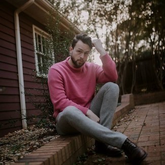 Мужской ярко-розовый свитер от Von Dutch