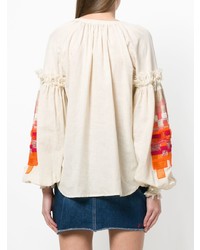 Бежевая блуза-крестьянка от Wandering