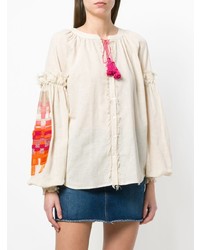 Бежевая блуза-крестьянка от Wandering