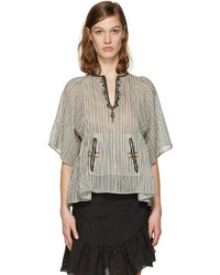 Бежевая блузка с вышивкой от Etoile Isabel Marant