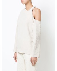 Бежевая блузка с длинным рукавом от Nomia