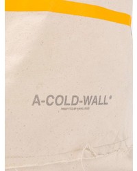 Мужская бежевая большая сумка из плотной ткани с принтом от A-Cold-Wall*