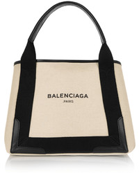 Бежевая большая сумка из плотной ткани от Balenciaga