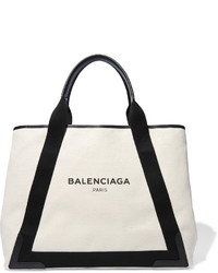 Бежевая большая сумка из плотной ткани от Balenciaga