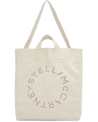 Бежевая большая сумка из плотной ткани от Stella McCartney