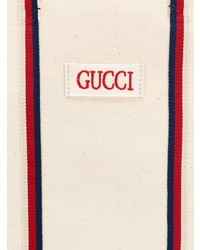 Мужская бежевая большая сумка с принтом от Gucci