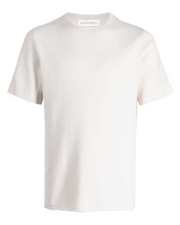 Мужская бежевая вязаная футболка с круглым вырезом от Extreme Cashmere