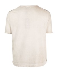 Мужская бежевая вязаная футболка с круглым вырезом от Cenere Gb