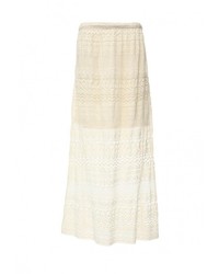 Бежевая длинная юбка