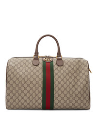 Мужская бежевая дорожная сумка из плотной ткани от Gucci