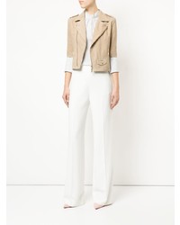 Женская бежевая замшевая косуха от GUILD PRIME