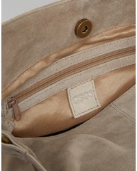 Бежевая замшевая сумка через плечо от Asos