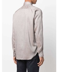 Мужская бежевая классическая рубашка от Canali