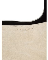 Бежевая кожаная большая сумка от Simon Miller