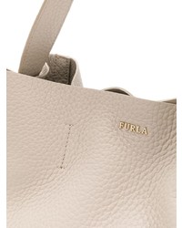 Бежевая кожаная большая сумка от Furla