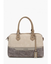 Бежевая кожаная большая сумка от David Jones