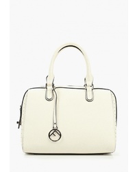 Бежевая кожаная большая сумка от Fabretti