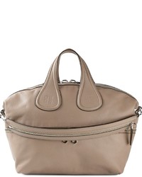 Бежевая кожаная большая сумка от Givenchy