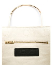 Бежевая кожаная большая сумка от OSKLEN