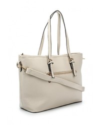 Бежевая кожаная большая сумка от Marc Johnson