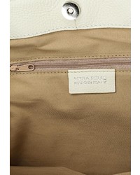 Бежевая кожаная большая сумка от Moronero