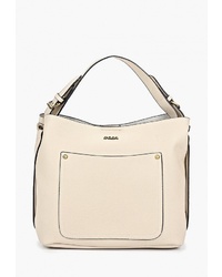 Бежевая кожаная большая сумка от Pola