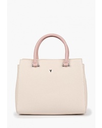 Бежевая кожаная большая сумка от Ventoro