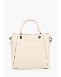 Бежевая кожаная большая сумка от Ventoro