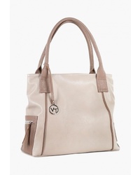 Бежевая кожаная большая сумка от Vita