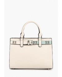 Бежевая кожаная большая сумка от Vitacci