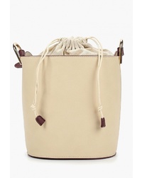 Бежевая кожаная сумка-мешок от Violeta BY MANGO