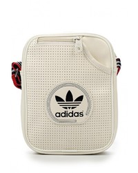 Бежевая кожаная сумка через плечо от adidas Originals
