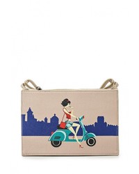 Бежевая кожаная сумка через плечо от Baggini