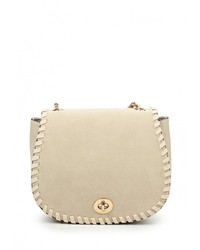 Бежевая кожаная сумка через плечо от Chantal