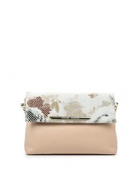 Бежевая кожаная сумка через плечо от Fiato