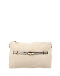 Бежевая кожаная сумка через плечо от Johnny