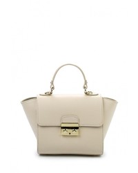 Бежевая кожаная сумка через плечо от LAMANIA