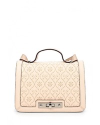 Бежевая кожаная сумка через плечо от Leo Ventoni