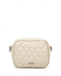 Бежевая кожаная сумка через плечо от Vitacci