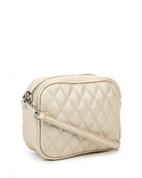 Бежевая кожаная сумка через плечо от Vitacci