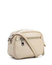 Бежевая кожаная сумка через плечо от Vitacci